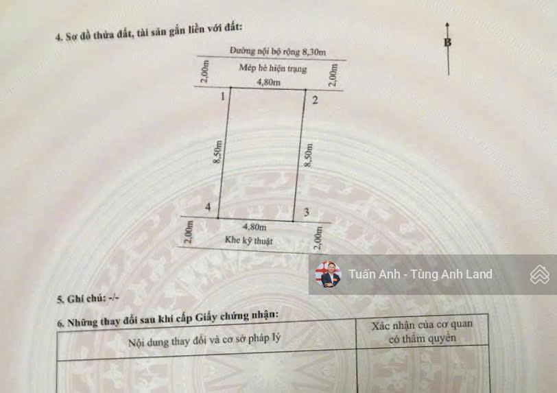 Lô đất 40,8m2 khu tái định cư 47 lê lai lô đẹp