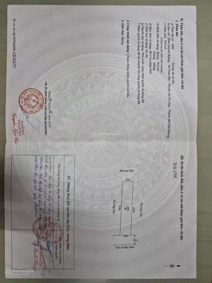Bán lô đất đẹp trục thôn quỳnh hoàng nam sơn, an dương chỉ 2,55 tỷ