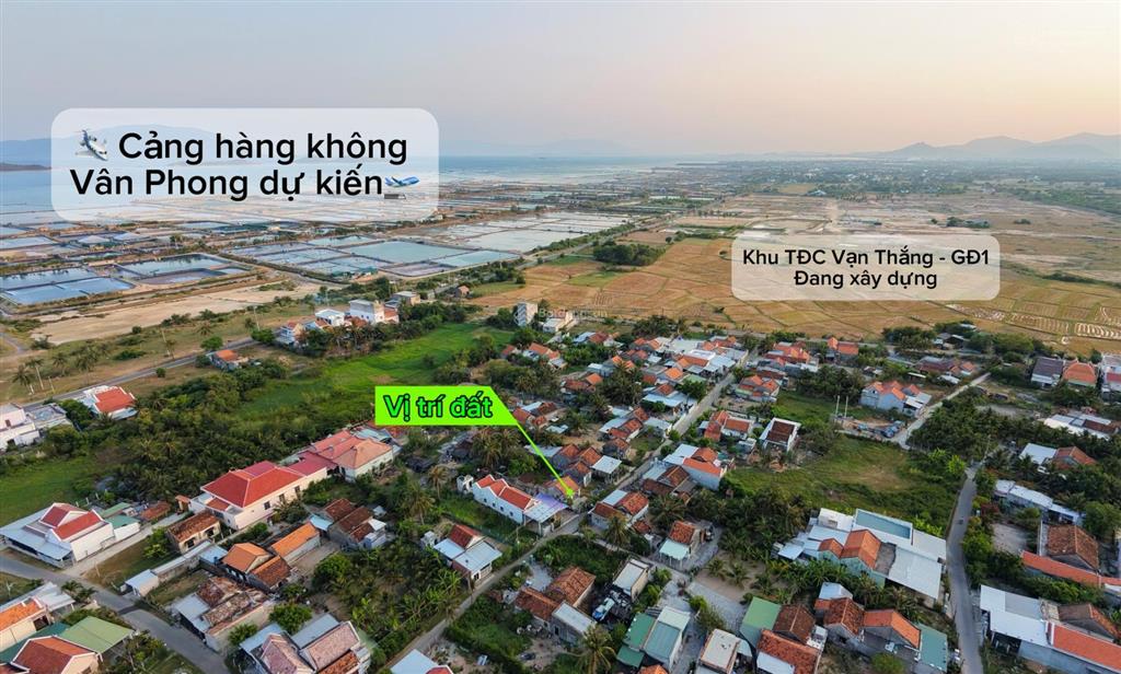 Đất thổ kkt vân phong, kdc hiện hữu. gần sân bay dự kiến