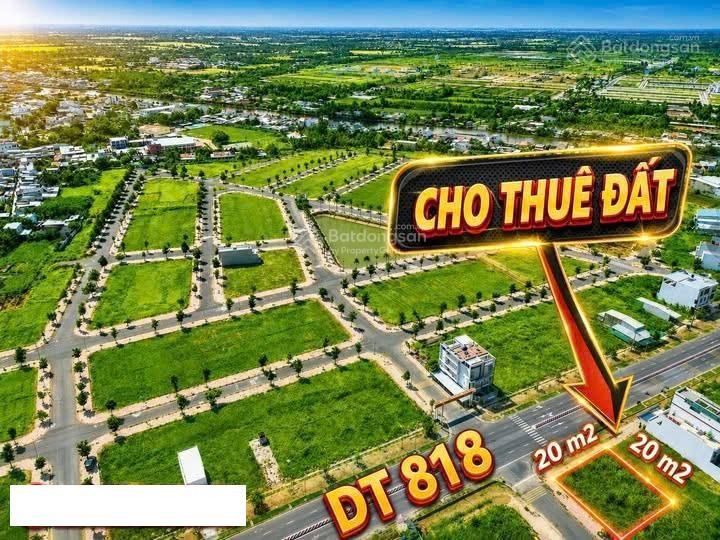 Cho thuê 400m2 đất mặt tiền đt818 kinh doanh ngay được  trung tâm thị trấn thủ thừa