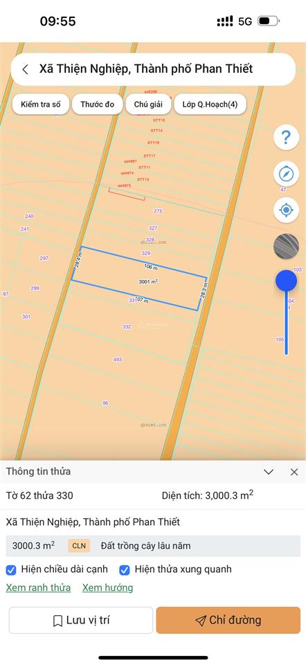 Bán 3000m2 phường mũi né. đường bê tông liên thôn giá 1,5tr/m2