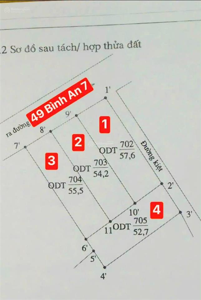 Bán 220m2 đất kiệt ô tô bình an 7, hoà cường, đã tách 4 lô có bán lẻ