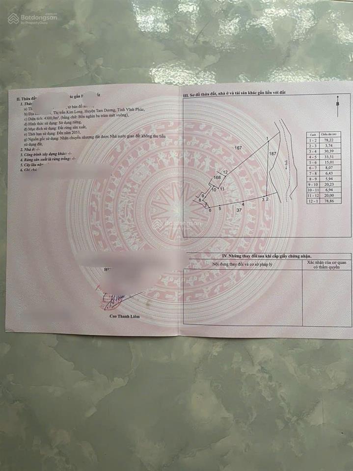 Bán đất rộng ngay gần nút giao cao tốc ic4, kim long, tam dương, phú thọ. dt ~ 1ha