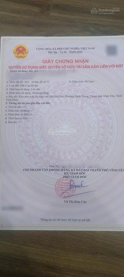 Bán đất biệt thự sẵn sổ kđt parkhill thành công, vĩnh yên. dt 407m2