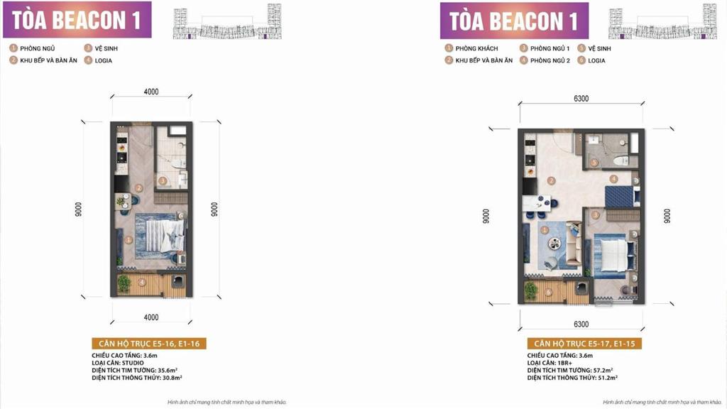 Bán căn hộ beacon studio tầng cao  view đẹp  giá tốt