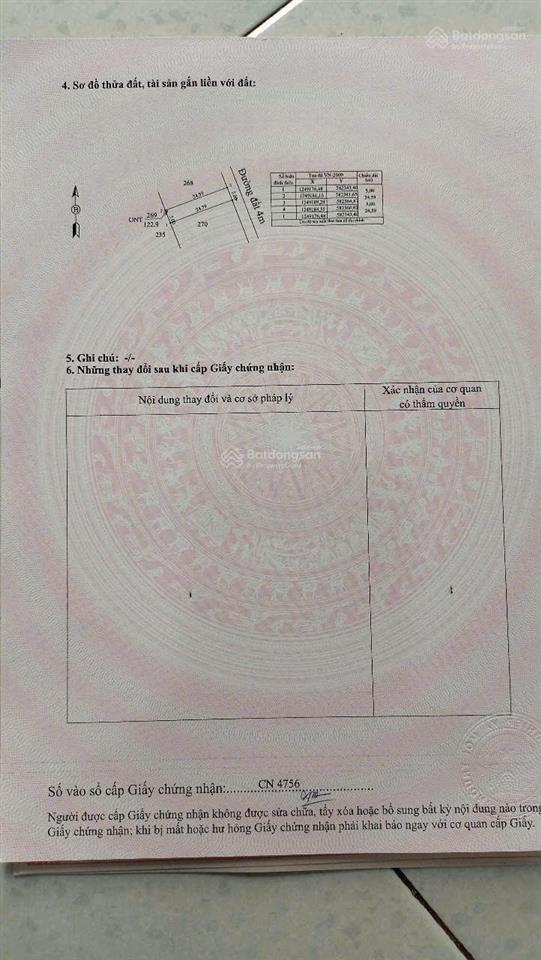 Chính chủ cần bán đất cầu khởi  dương minh châu  tây ninh 122.9mv full thổ cư