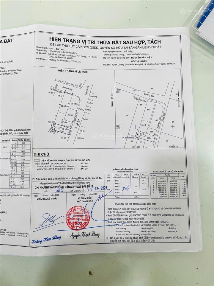 Bán đất thổ cư 100% an phú đông quận 12