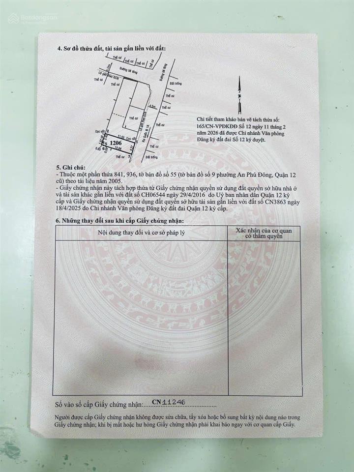 Bán đất thổ cư 100% an phú đông quận 12