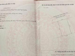 Bán lô đất đẹp tđc đông khê 2  lê hồng phong. diện tích 60m2 (ngang 6m). hướng tây bắc