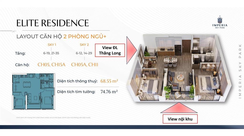 Bán căn hộ 3pn giá cực chất chỉ với 78 triệu / m2 tại imperia sky park, hoài đức, hà nội