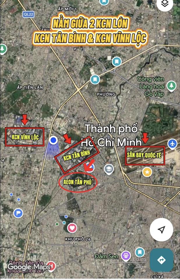 Bán lô đất vàng kcn tân bình (4x23) đường xe hơi khu ô bàn cờ dân trí cao  giá 70tr/m2 đầu tư tốt