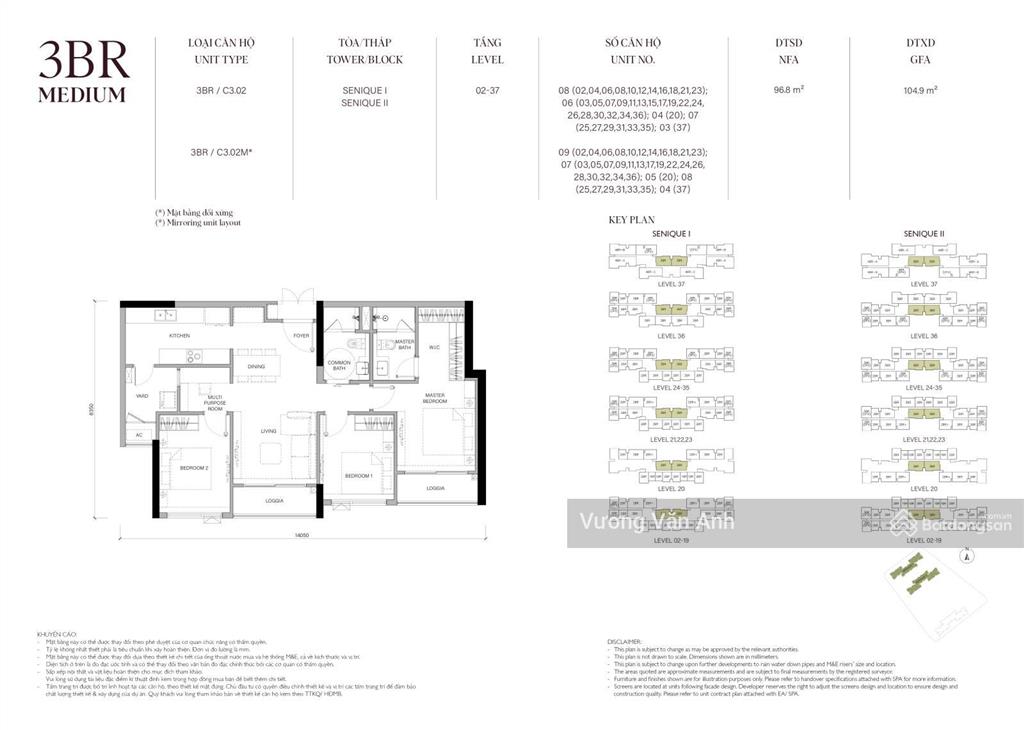Căn hộ 3pn 2wc 96,8m2 tòa s2 đn tầng 2x view hồ ngọc trai và biệt thự ngọc trai the senique hà nội