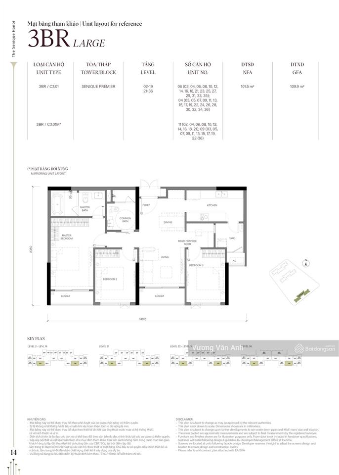 Cắt lỗ 300tr căn 3pn hoa hậu 101,5m2 tòa sp tầng trung view hồ ngọc trai the senique hà nội  ocp 1