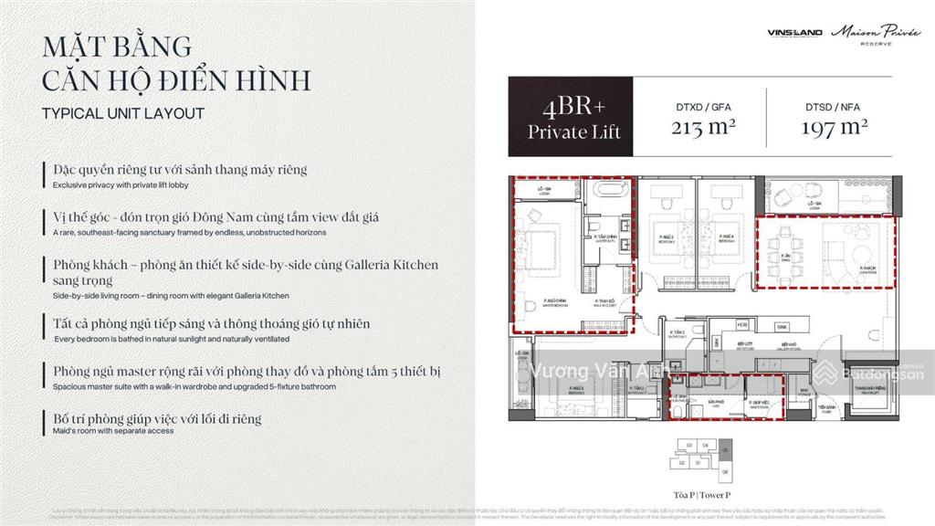 Căn 4pn + 1 trục 05 198m2 tòa p maison privée view cực đẹp công viên ciputra, hồ tây, cầu nhật tân