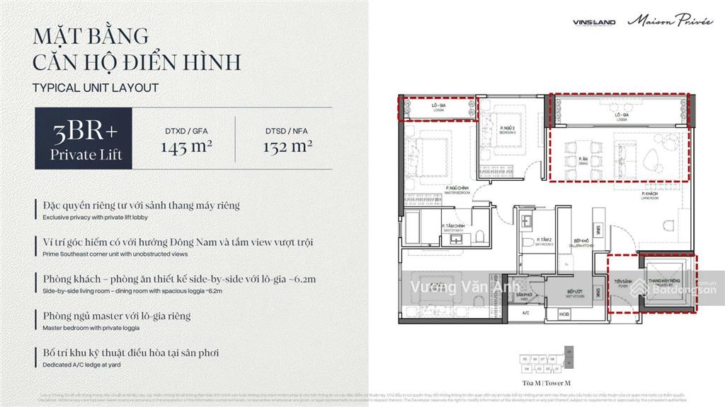 Căn 3pn góc private lift lobby capitaland 132m2 view công viên, hồ ciputra thanh toán 45%