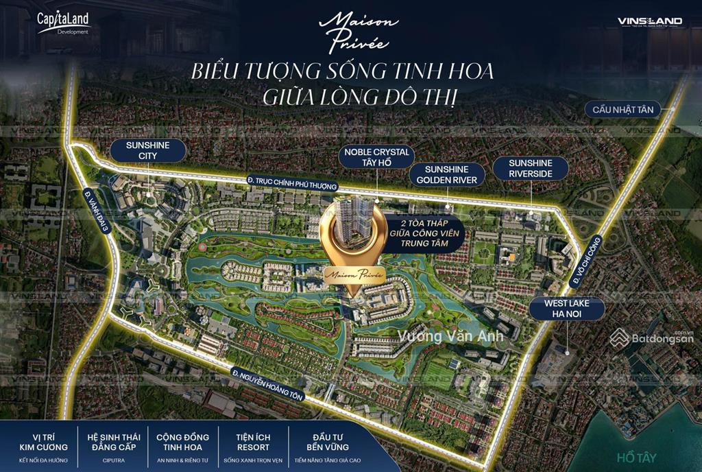Căn 3pn góc private lift lobby capitaland 132m2 view công viên, hồ ciputra thanh toán 45%