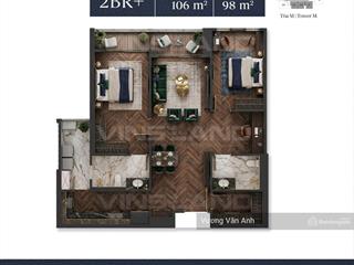 Chi tiết căn hộ 2pn+2wc 98m2 trục 01 tòa m maison privée  capitaland view công viên ciputra k chắn
