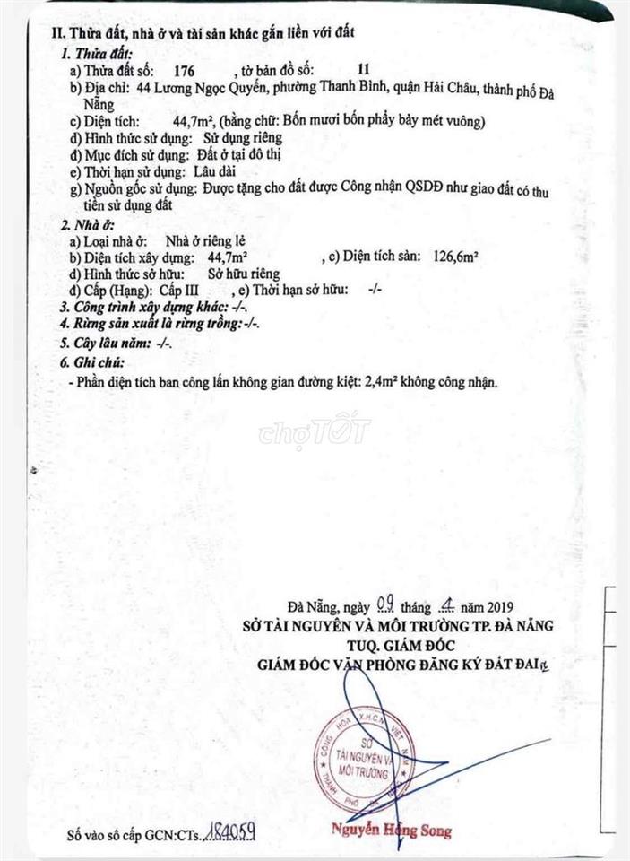 44 LƯƠNG NGỌC QUYẾN , MT CHỢ ĐỐNG ĐA