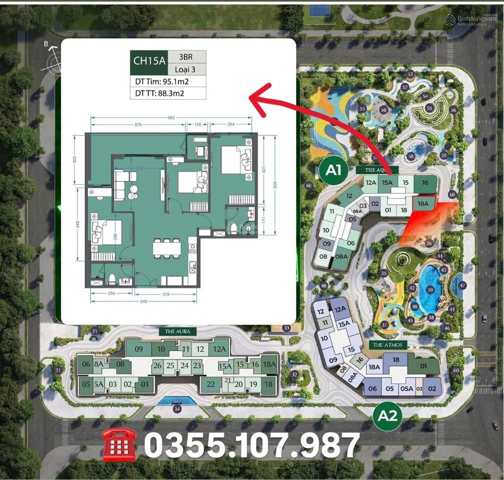 Em bán căn 3pn/88,3m² tòa a1 lumiere evergreen giá chỉ 8,3 tỷ quá ngon, bc đông bắc mát mẻ