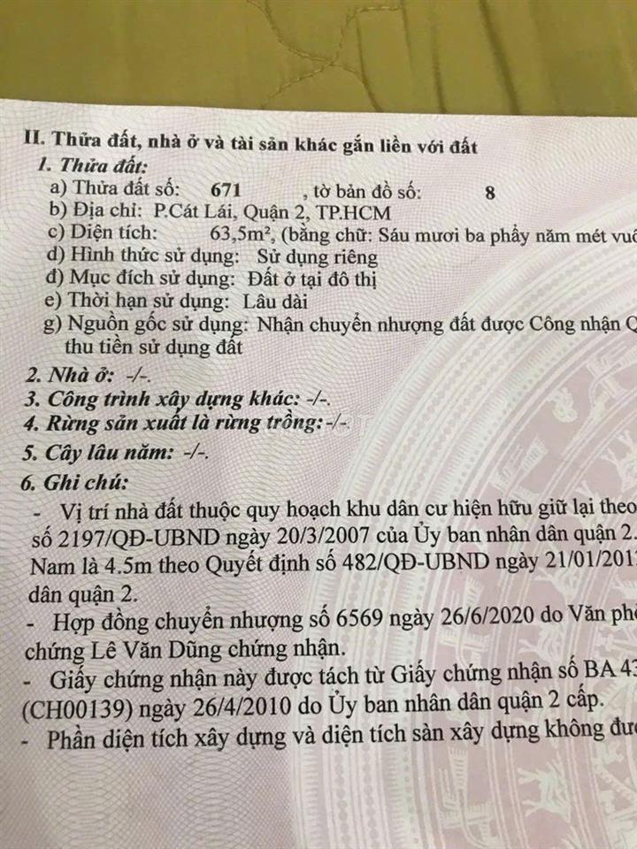 CHÍNH CHỦ BÁN ĐẤT TẶNG DÃY TRỌ QUẬN 2 CŨ - SHR - CÓ THU NHẬP NGAY
