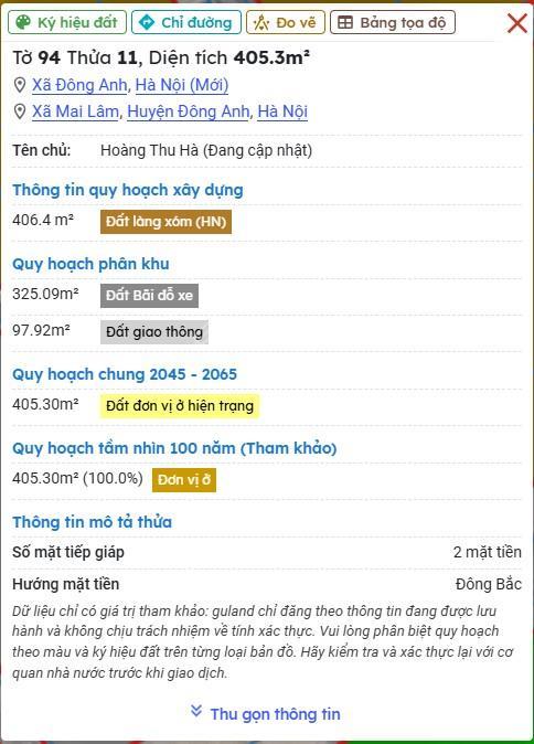 Chính chủ bán lô góc 2 mặt đường đều ô tô tránh tại thôn thái bình, xã mai lâm, đông anh