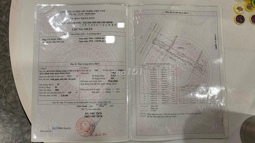 BÁN NHÀ LÊ MINH XUÂN, BÌNH CHÁNH 5,01 x 35,33
