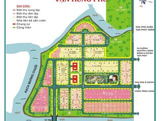 Cần bán nền nhà phố góc kdc phú xuân, vạn hưng phú dt 212.5m giá bán 50tr/m