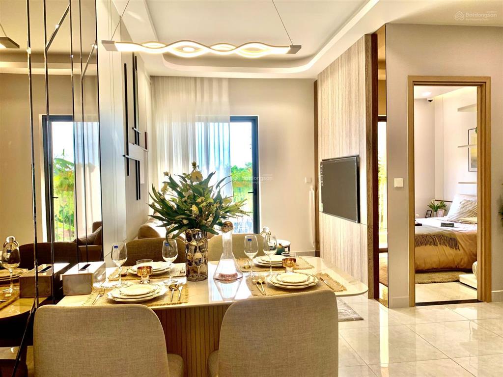 Căn hộ 1 phòng ngủ 46m2, giá 1 tỷ 060, ngân hàng hỗ trợ 80%, lãi suất 5,4%/năm, đầy đủ nội thất