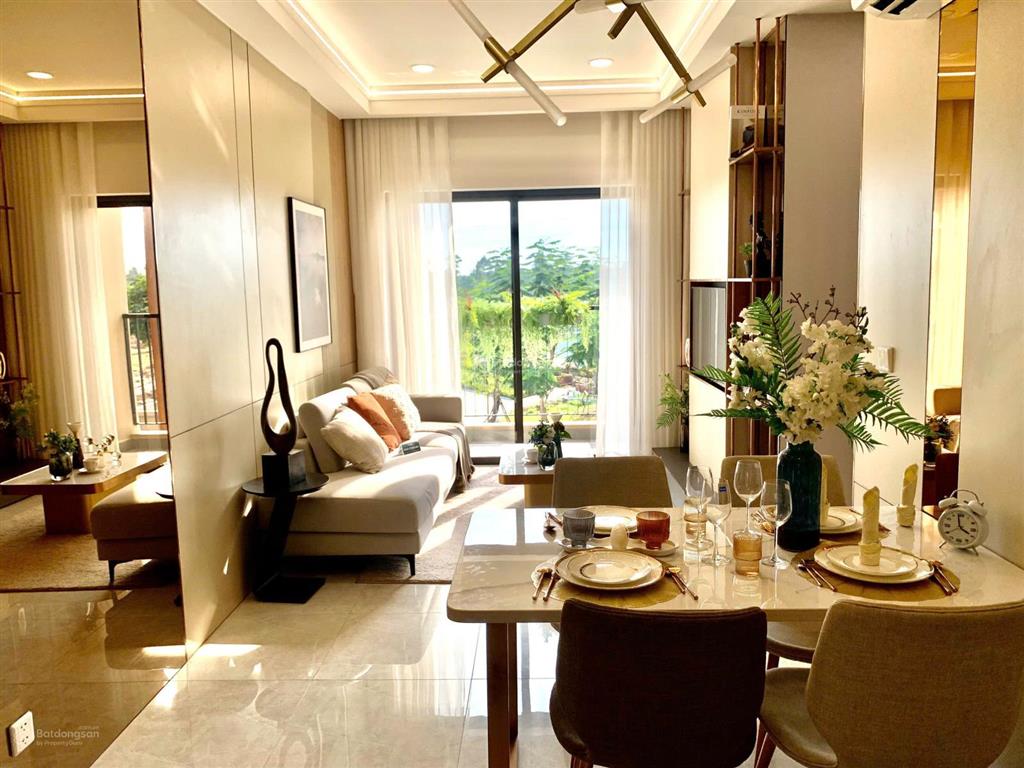 Căn hộ 1 phòng ngủ 46m2, giá 1 tỷ 060, ngân hàng hỗ trợ 80%, lãi suất 5,4%/năm, đầy đủ nội thất