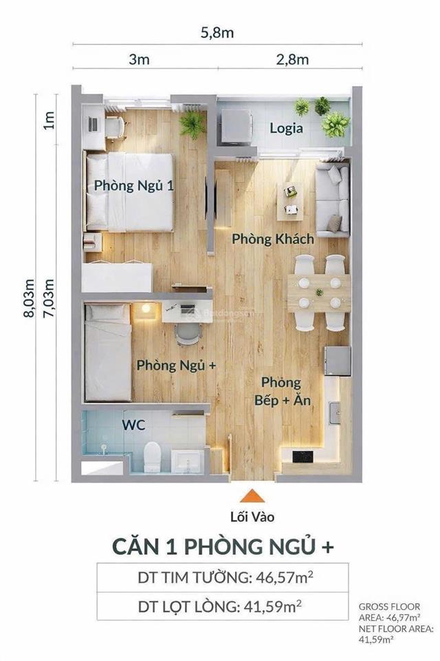 Căn hộ tại biên hòa  đồng nai, 1 phòng ngủ, giá 1 tỷ, diện tích 47m2,  0934 828 ***!