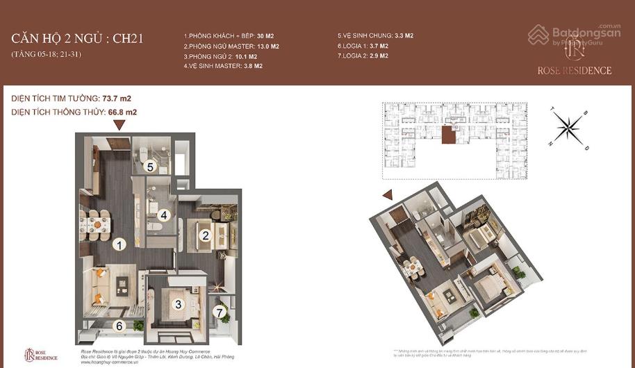 Căn 2 ngủ toà hoàng huy rose giá đợt đầu, rẻ hơn 300 triệu so với thị trường