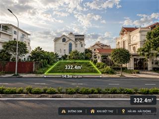 Lô biệt thự cực vip 332,4m2, đường thông 40m khu biệt thự phúc lộc, lê hồng phong, sau toà hoa đăng