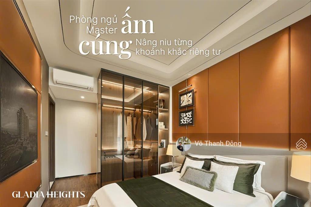Bán 2 phòng ngủ 72m2 gladia heights nội khu xanh mát, mua trực tiếp cđt, giá chỉ 6.64 tỷ