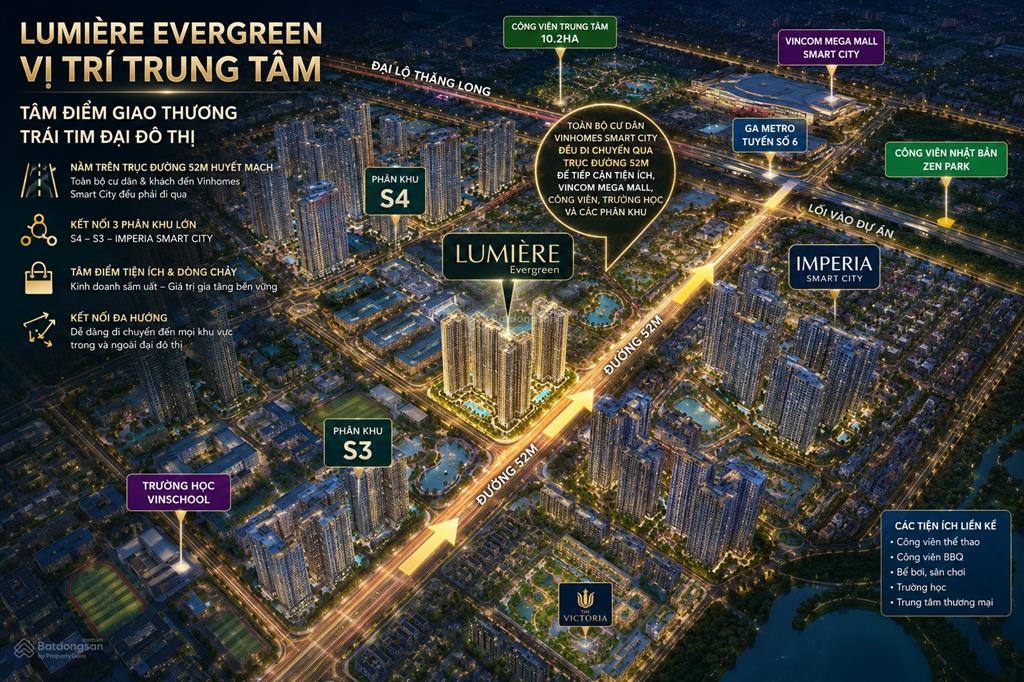 Quỹ căn shop chân đế sổ lâu dàilumiere evergreen vinhomes smart citykí cđtcho thuê 1tr2/m2/tháng
