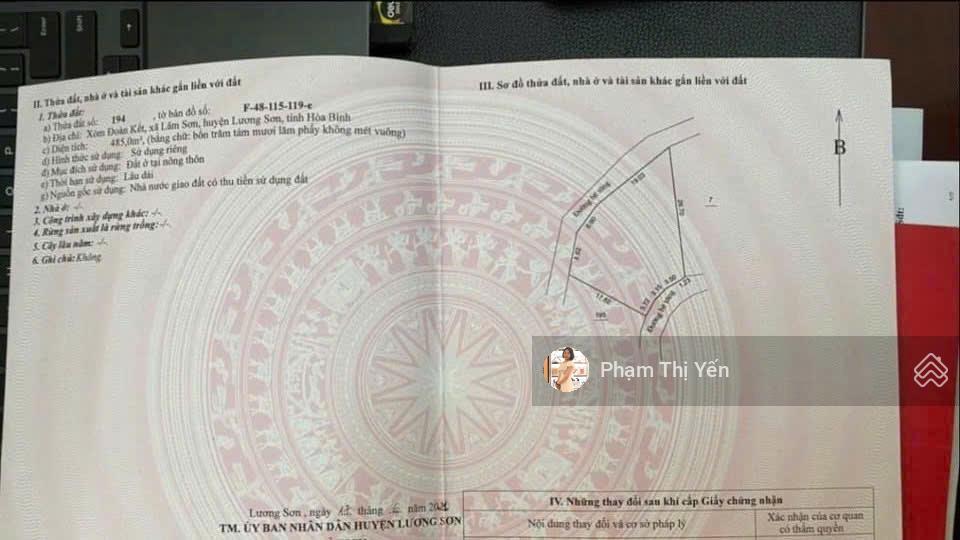 Chủ cần bán 1372m full thổ cư đối diện sân gôn phượng hoàng tại lương sơn đất 3 mặt tiền thoáng đẹp