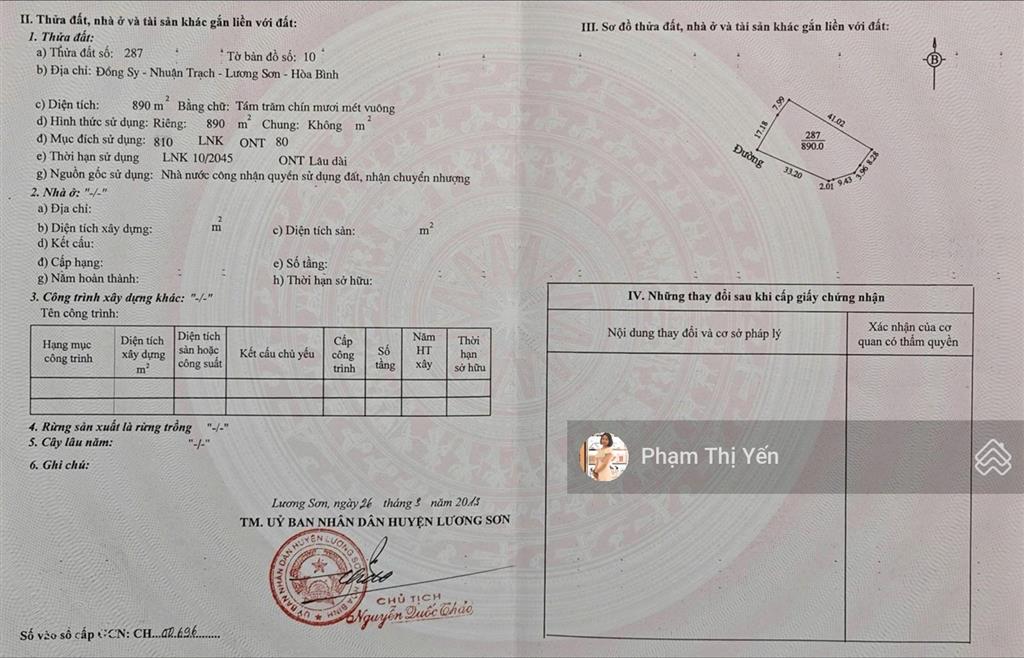 Cần bán lô đất thuộc khu nhà ở sinh thái nhuận trạch diện tích 890m²/80m² ont, lô góc đẹp khu