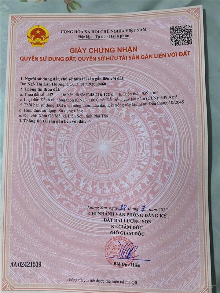 Đất ngay hồ đồng chanh nhuận trạch mà giá chỉ 7tr/m2
