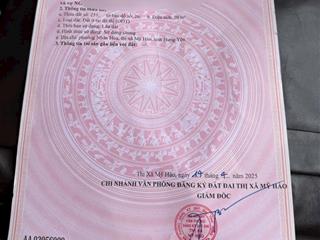 Bán đất tại nhân hòa, thị xã mỹ hào, hưng yên, giá cực chất 5,1 tỷ, 70m2