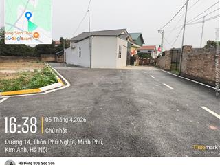 Bán lô đất 100m2 tại phú thịnh, kim anh, hà nội, sổ đỏ rõ ràng