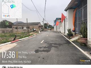 Chủ bán cắt lỗ 112m phú thịnh, xã kim anh  ngõ rộng 6m  thông oto tránh