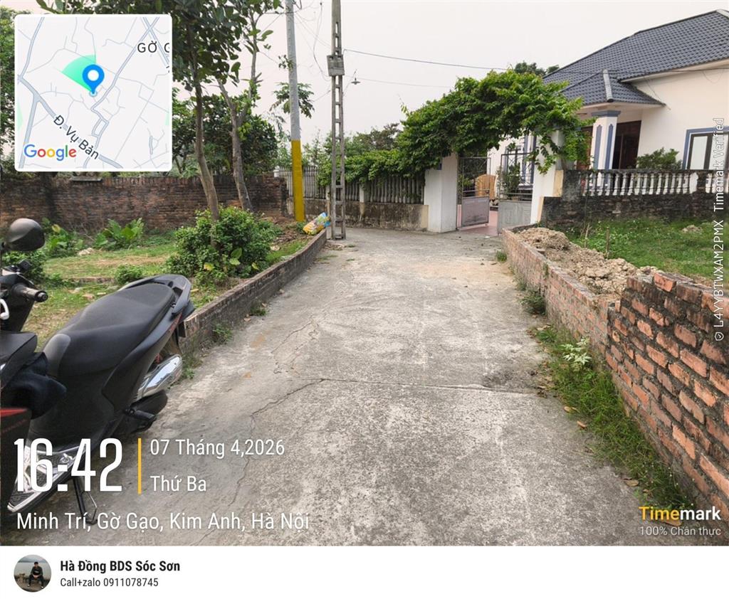 Bán nhanh 107m tại vụ bản, xã kim anh  ngõ thông oto  sẵn sổ đỏ