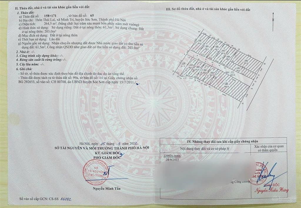 Bán đất tại xã minh trí, 1,27 tỷ, 61,5 m2, đẹp xuất sắc chính chủ