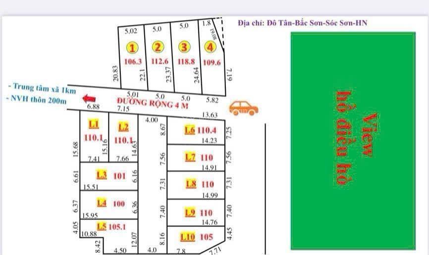 Bán đất tại bắc sơn, 690 triệu, 105.2m2, giá cực chất  sẵn sổ đỏ