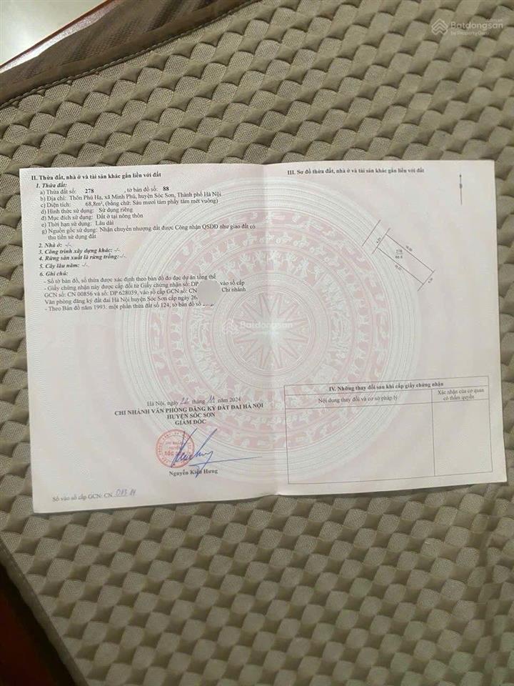 Bán đất ở minh phú, sóc sơn, hà nội, 1,7 tỷ, 68,8 m2, pháp lý đầy đủ, uy tín