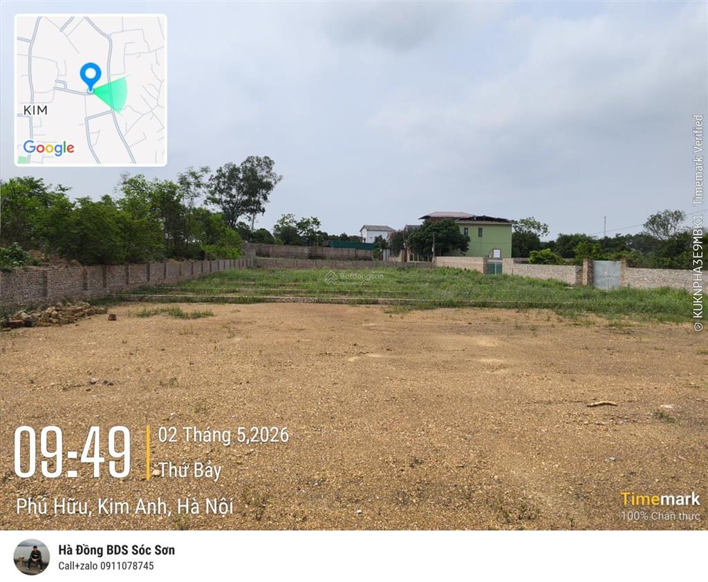 125m ngõ thông oto, tại phú thịnh xã kim anh  sẵn sổ đỏ  gần đường vành đai 4