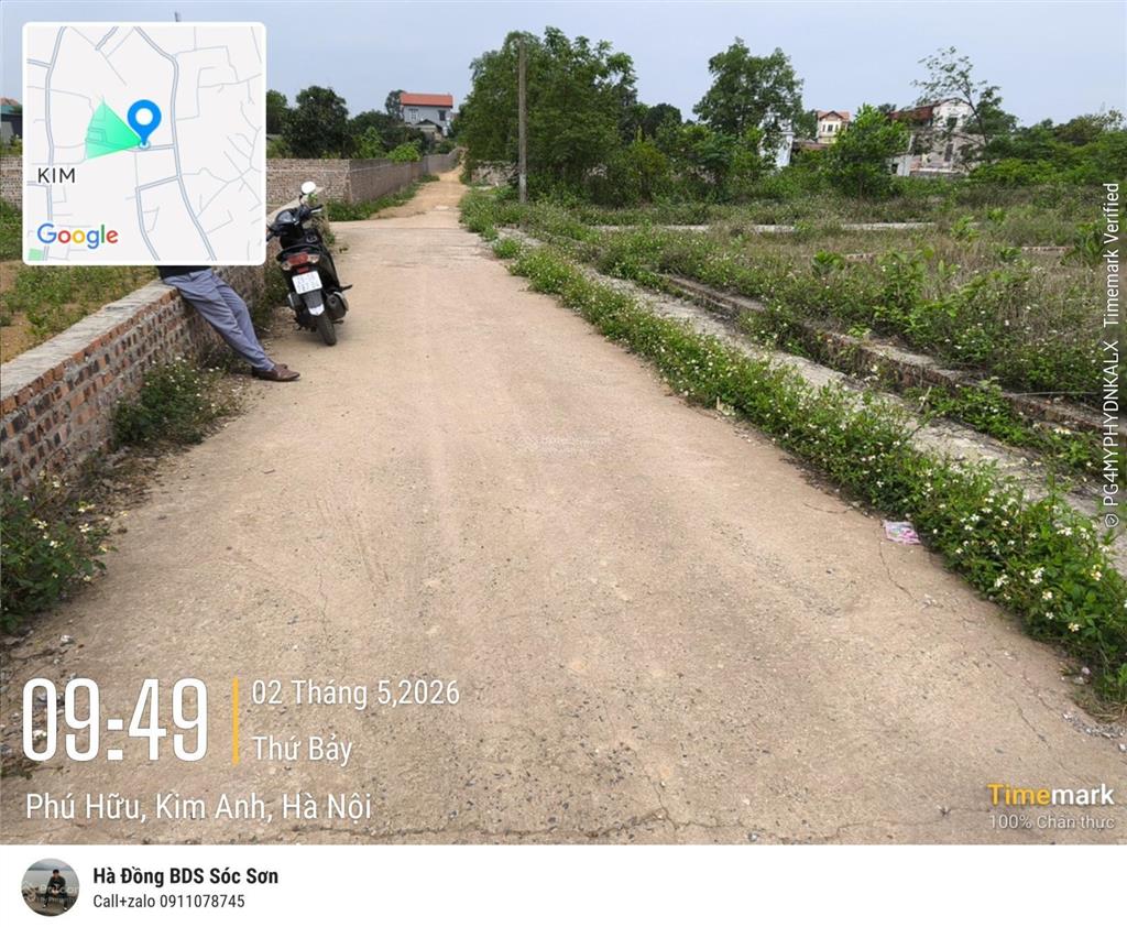 125m ngõ thông oto, tại phú thịnh xã kim anh  sẵn sổ đỏ  gần đường vành đai 4