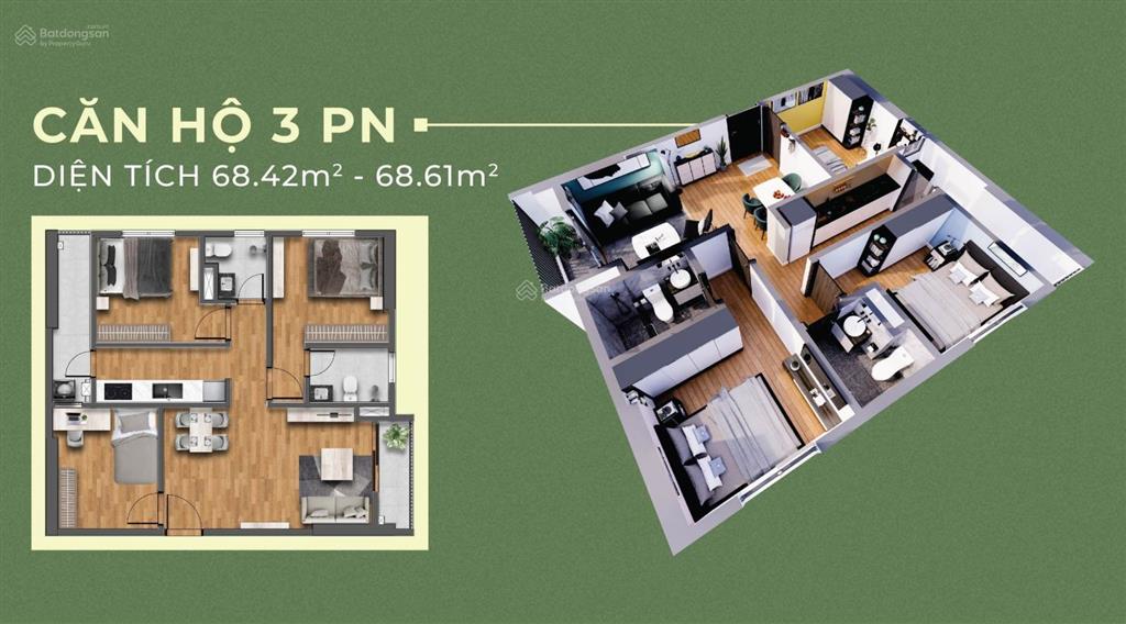 Bán căn góc 3 ngủ 68m2 ở trung tâm kcn. giá 1.950 tỷ thuê lại giá 12tr/tháng trong 3 năm