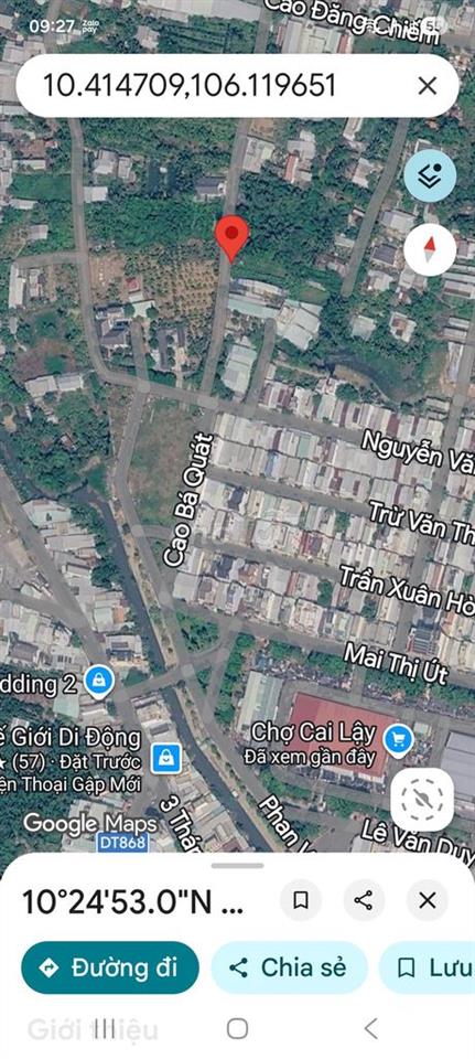 Bán nền biệt thự full thổ 410m2 kế bên chợ Cai Lậy 6 tỷ