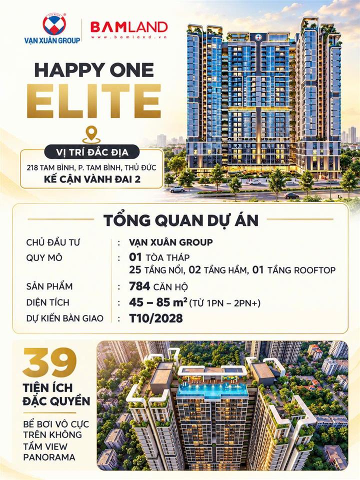 Happy one elite, 59,8 triệu / m2, ở tam bình, thủ đức, hcm, booking 50tr được căn đẹp