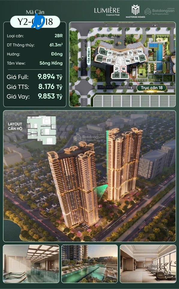 Chính chủ bán căn 18 lumiere cổ loa view hồ, không chênh, mua trực tiếp chủ đầu